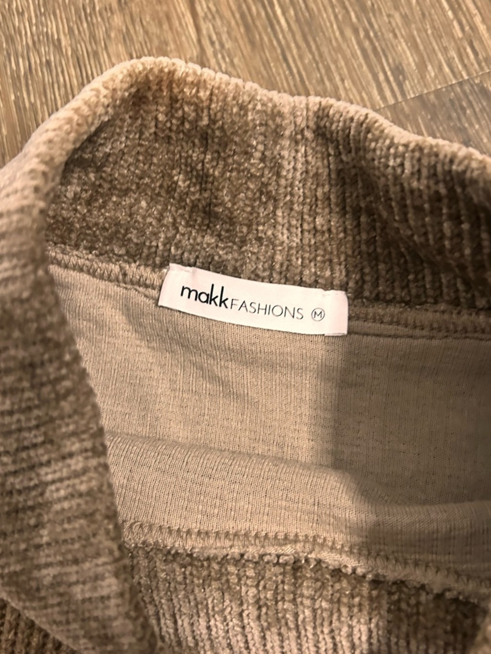 Makk Fashions Women’s Mock Neck‎ & Pull on Wide-Leg Lounge Pant Set Taupe Medium - Picture 8 of 11